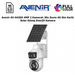 Avenir AV-S430X 4MP 2 Kameralı 30x Zoom 4G Sim Kartlı Solar Güneş Enerjili Kamera | E-Sim Avenir AV-S430X 4MP 2 Kameralı 30x Zoom 4G Sim Kartlı Solar Güneş Enerjili Kamera | E-Sim